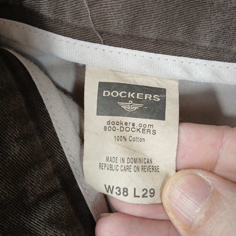 Dockers Chino Pants Mens 38x29 Brown Pleated Cotton Khakis 405616128 - Picture 3 of 9